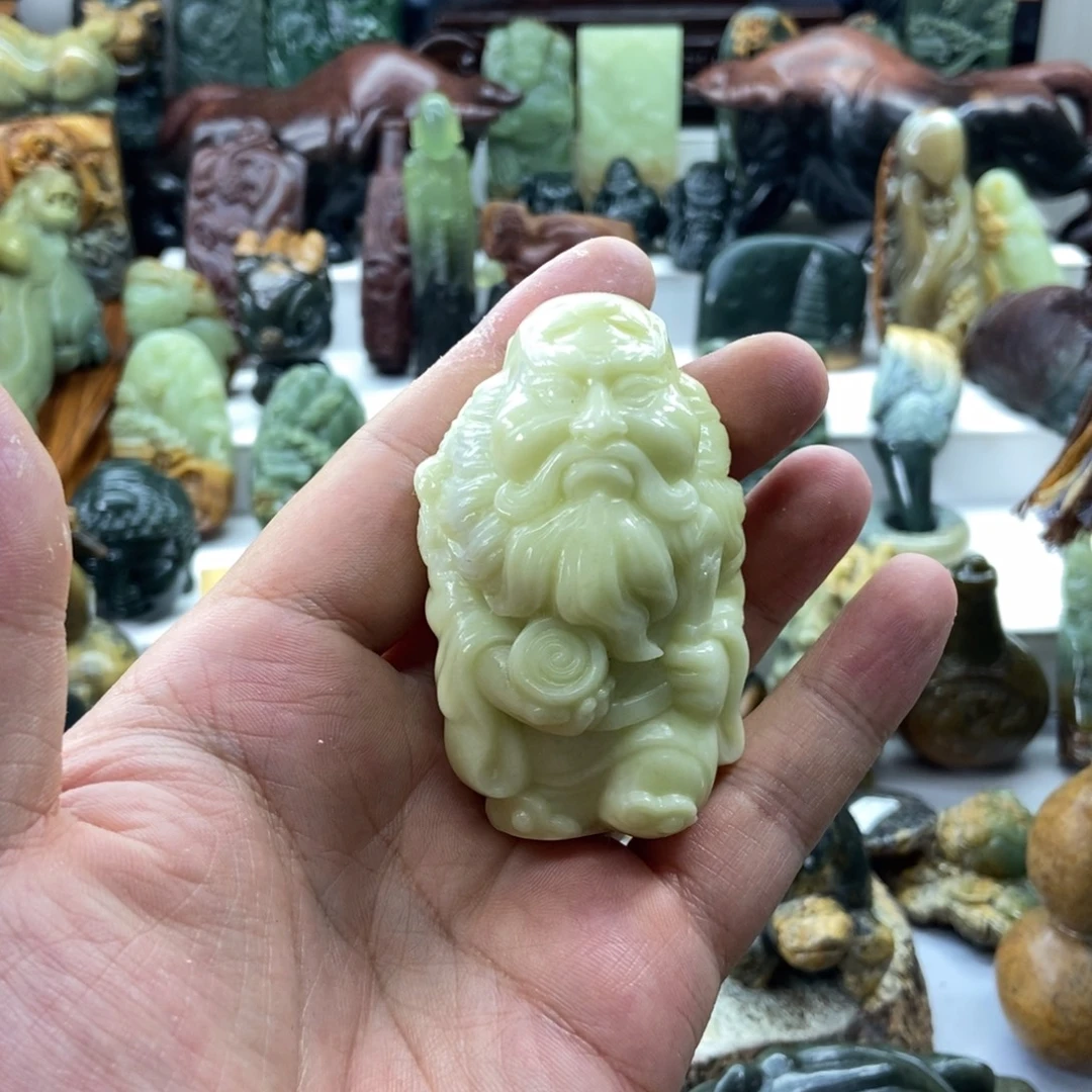 未镶嵌蛇纹石玉手把