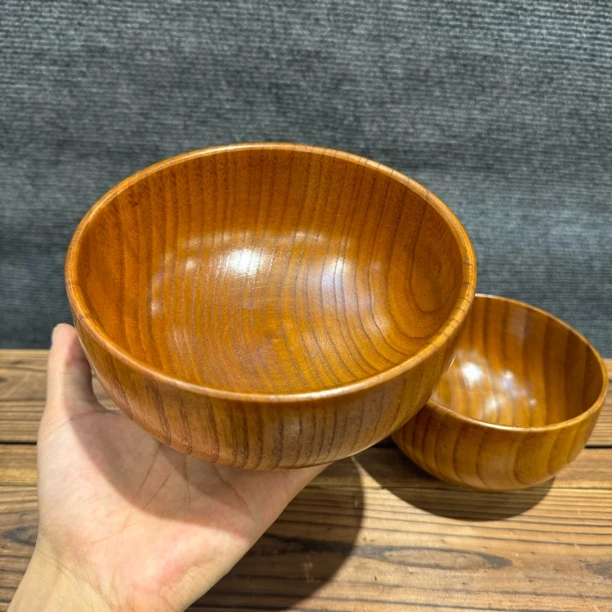 圆碗实木木碗防烫饭碗泡面碗（吃糌粑首选木碗）