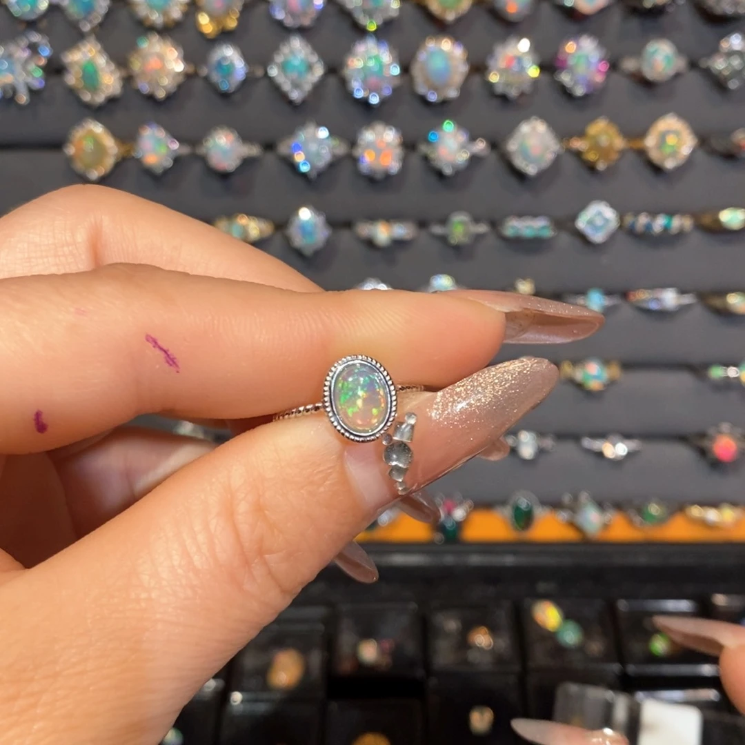 欧泊戒指欧泊银S925镶嵌