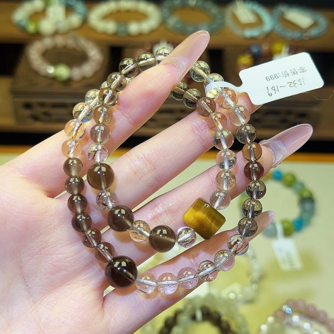 手链银S925镶嵌水晶茶1532