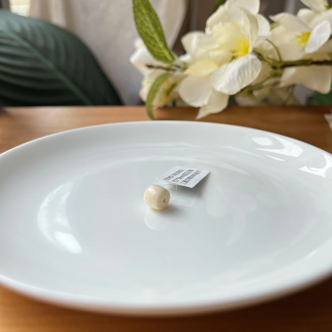 约7*8mm猛犸牙精工直切桶珠单珠配件