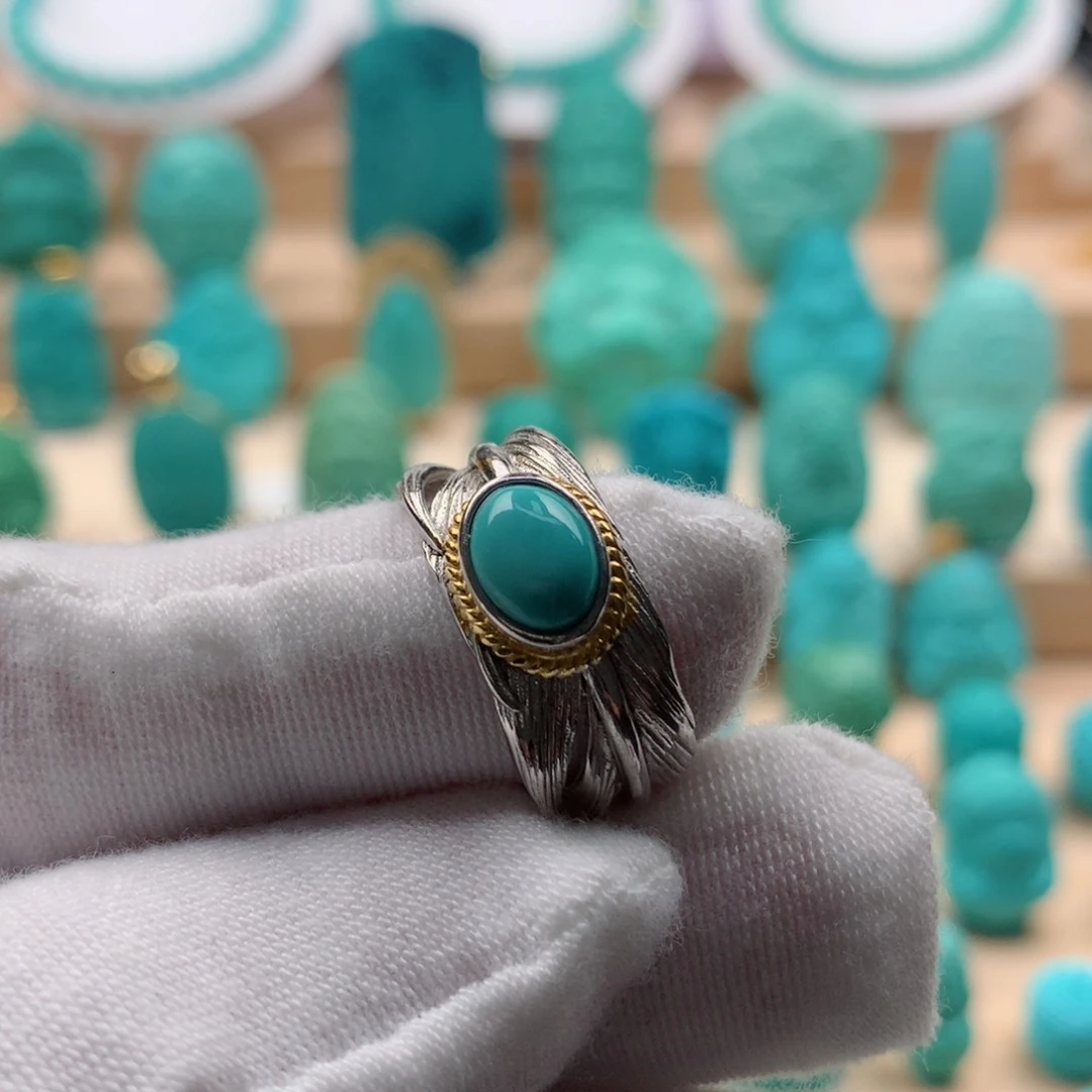 绿松石配饰银S925镶嵌