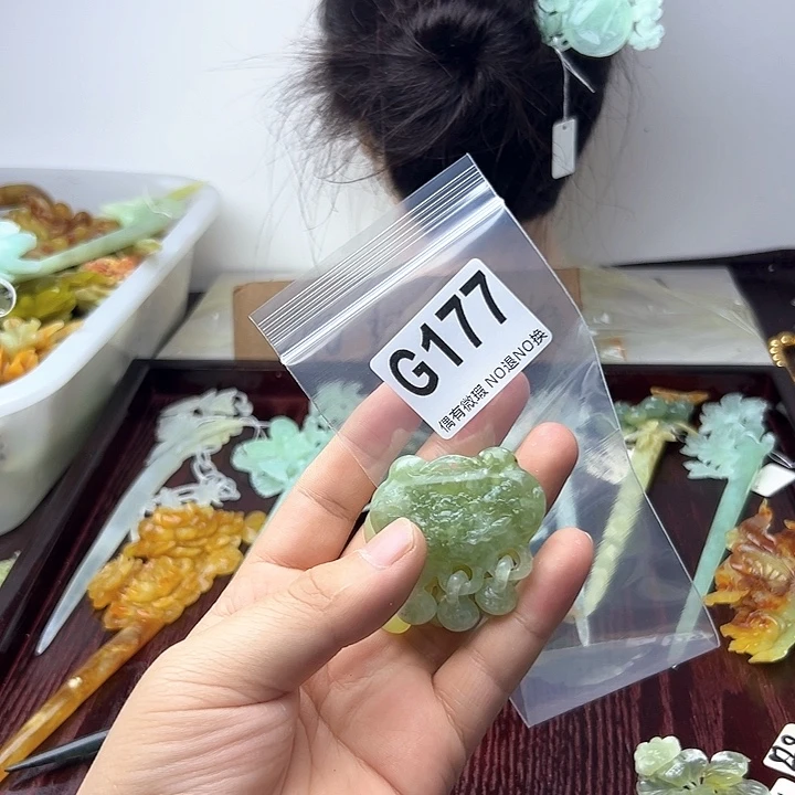 蛇纹石玉合金发饰紫*星