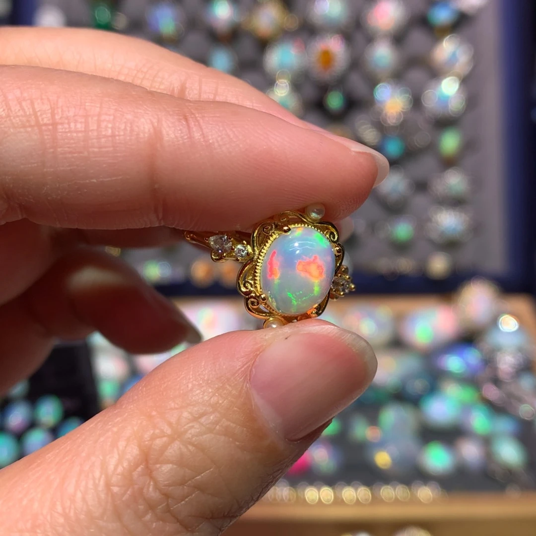 银S925镶嵌欧泊戒指款式