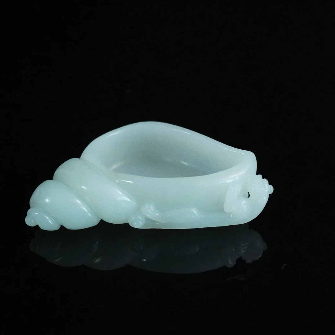 清代和田玉螺形笔洗138870*古玉*传承