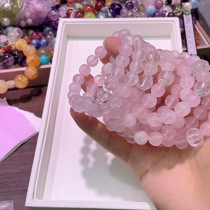 水晶手链未镶嵌02粉