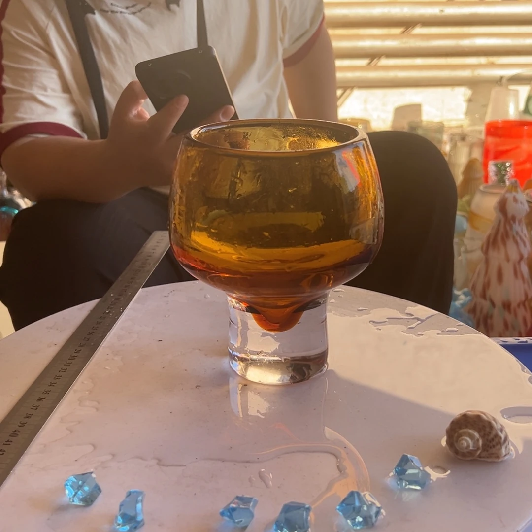 焦糖高脚高度18琉璃花器摆件成品