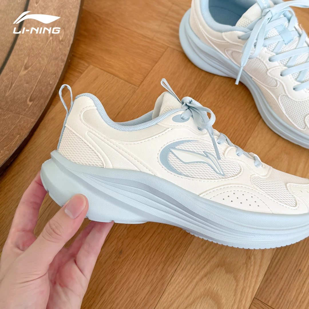 李宁轻风v2女款运动鞋2025秋季蓝色透气薄款跑步鞋减震回弹跑鞋