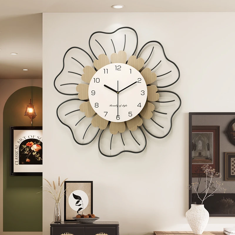 花好月圆--美居一刻创意装饰挂钟客厅餐厅时钟静音钟表2025新款