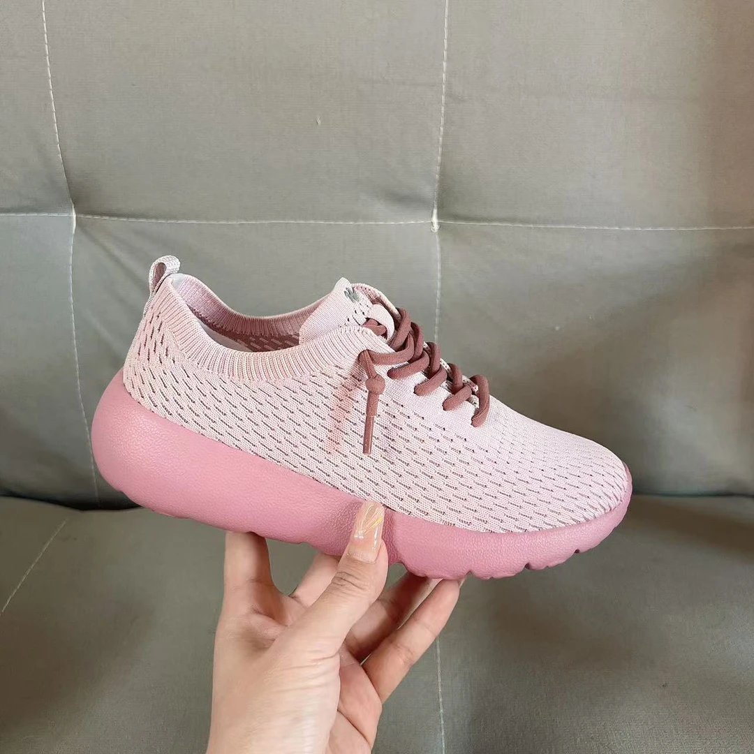 双星八特87213#缤纷糖果色软底泡泡糖飞织透气情侣款软鞋网面跑鞋