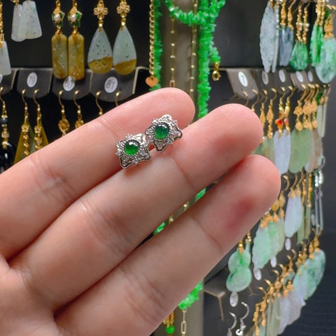 翡翠未镶嵌耳饰翡翠