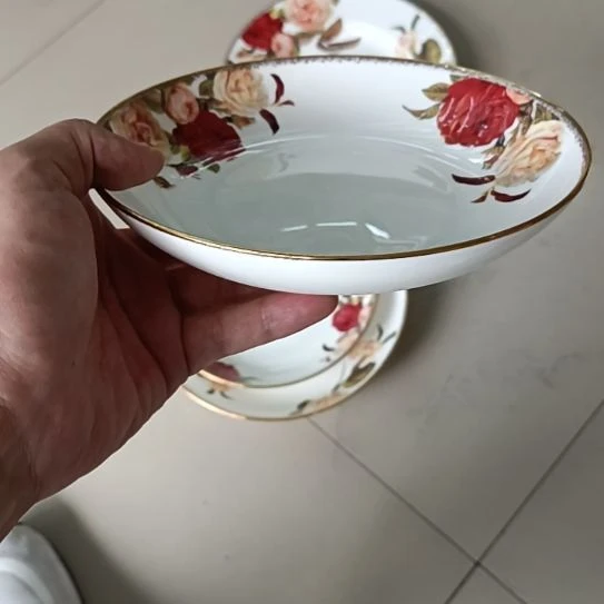 新疆西藏拍10个包邮金秋玫瑰口径18厘米高3.4厘米小尺寸拌面盘