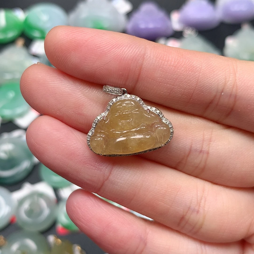 颈饰18K金镶嵌翡翠翡翠吊坠