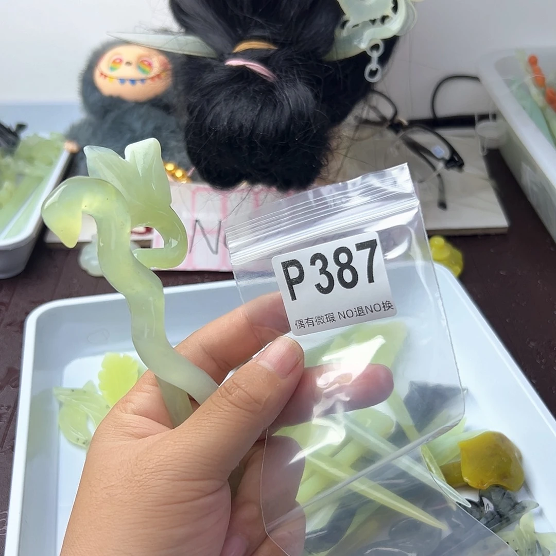 合金蛇纹石玉发饰h****6