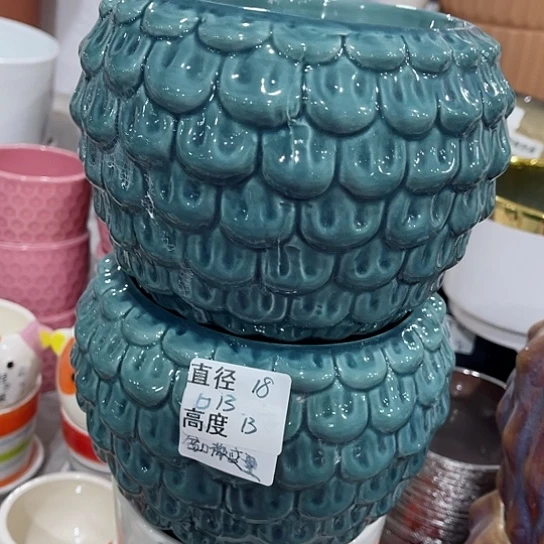 多肉绿植陶瓷花盆9.9包邮，有孔