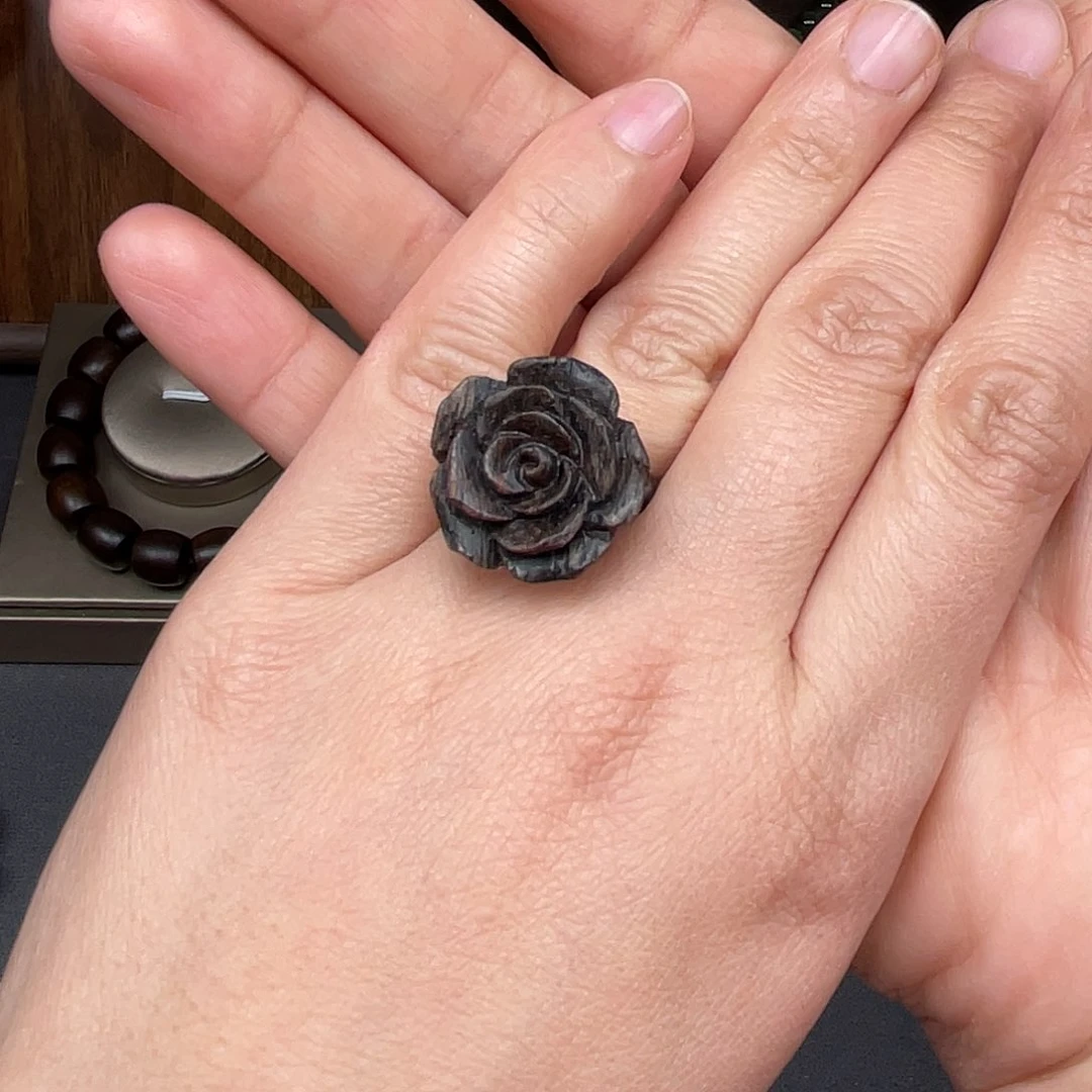 沉香手串越南芽庄白棋戒指