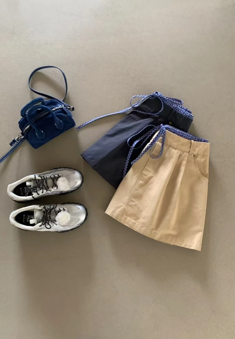 Have u 高腰撞色腰头半裙