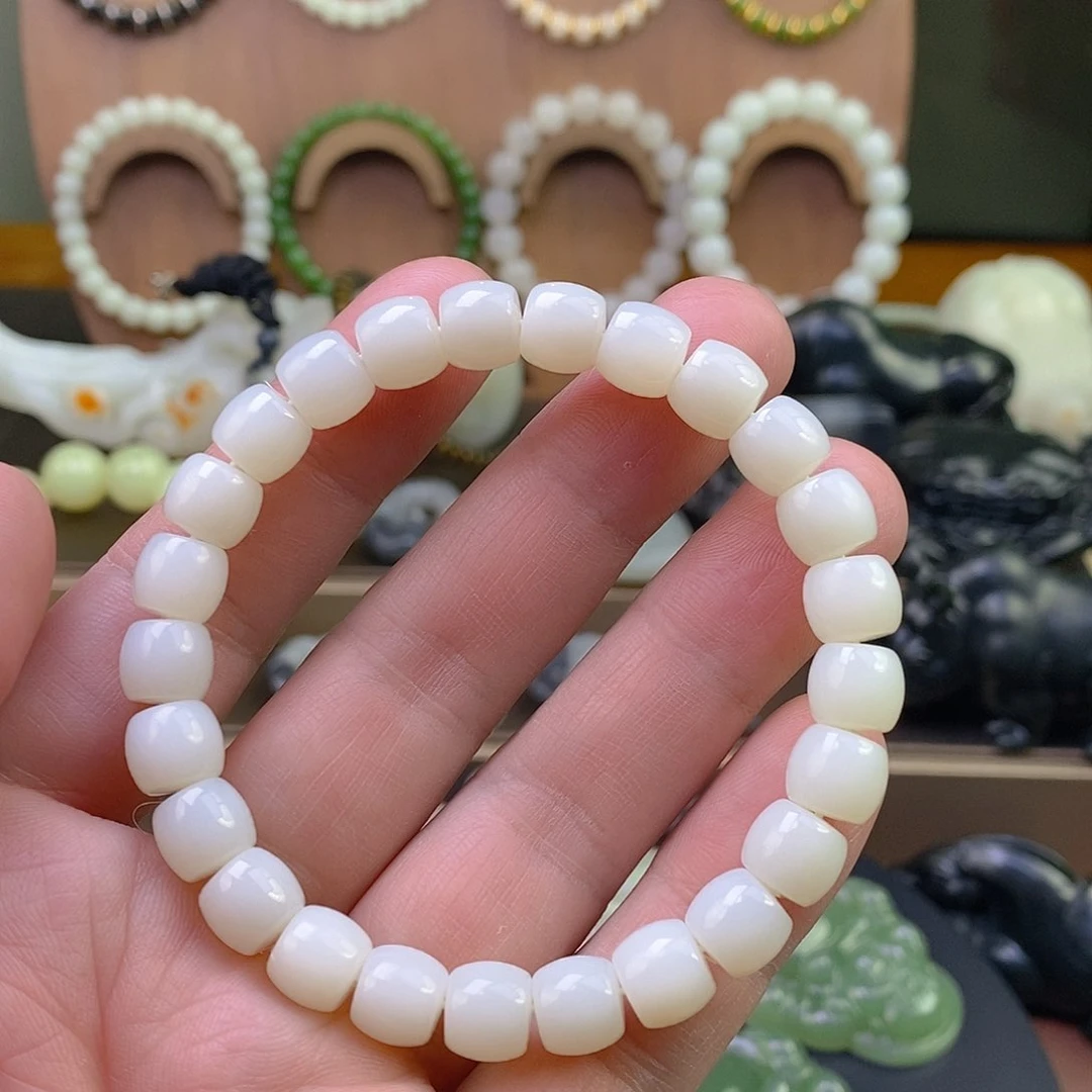 未镶嵌手链和田玉（糖玉）卡9