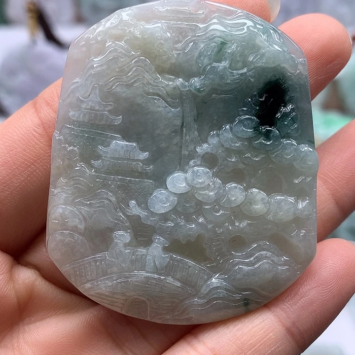 翡翠未镶嵌颈饰山水福利