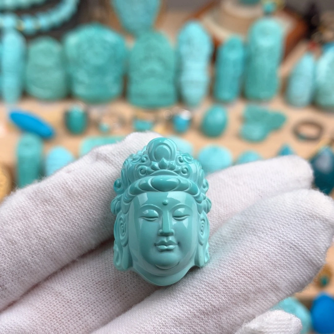 绿松石未镶嵌观音首