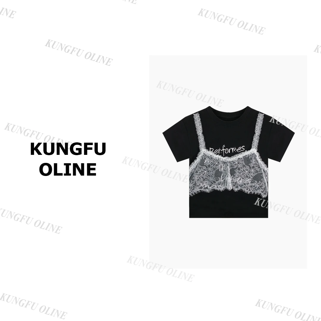 【现现】【蕾丝短袖】T8226气质短袖T恤春夏季2025新款减龄百搭上衣