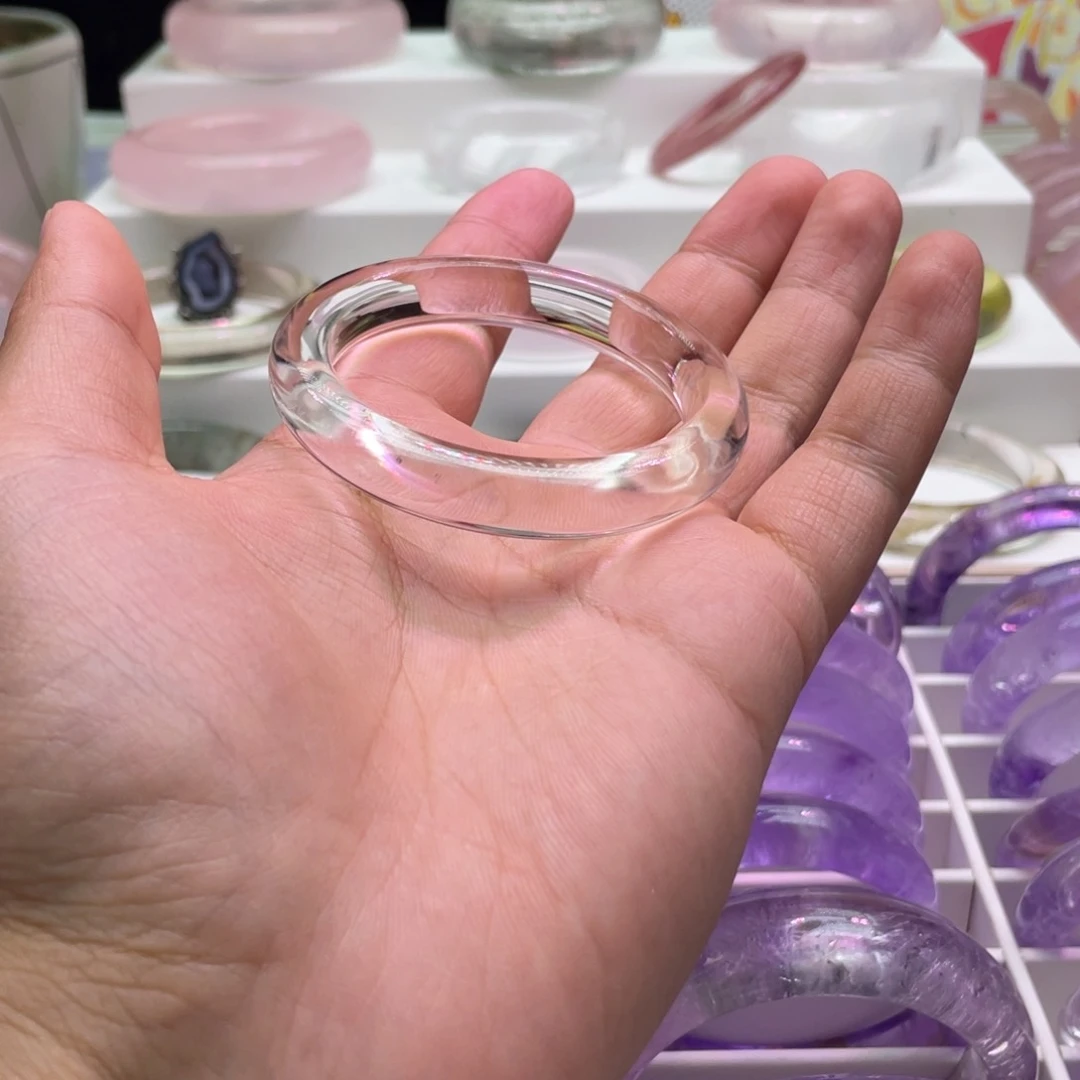 水晶手镯未镶嵌白水晶 53圈口