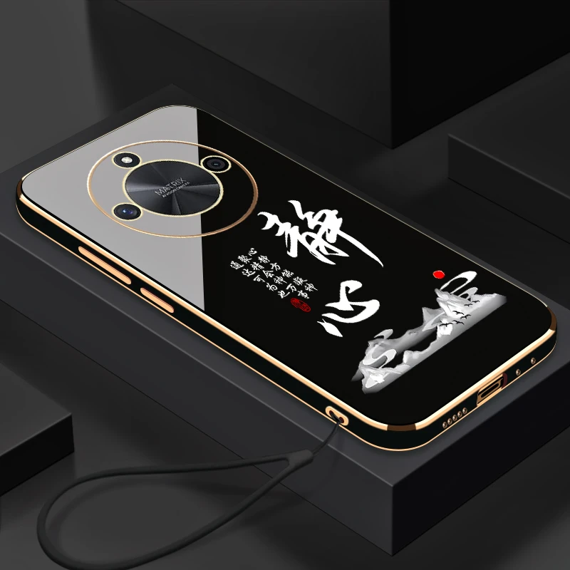 电镀静心适用于荣耀X60手机壳全包防摔硅胶软壳【送挂绳】