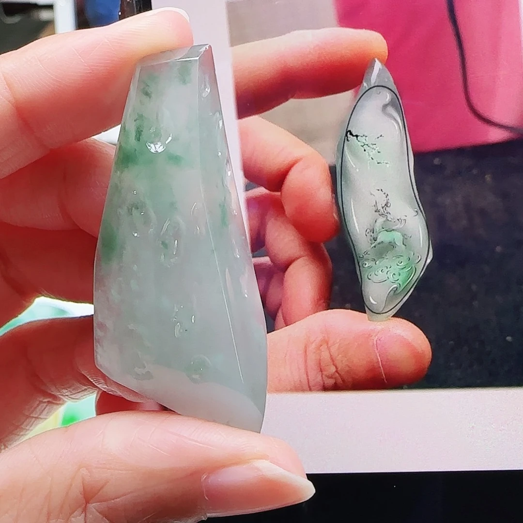 定制翡翠未镶嵌缅甸翡翠挂件