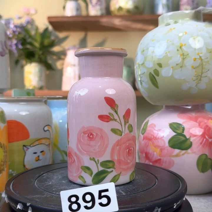 景德镇手绘陶瓷花瓶摆件无孔