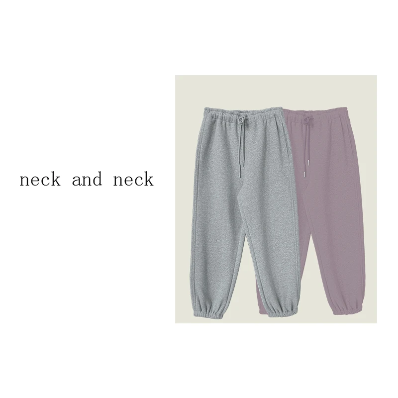 【 neck and neck 】“ 自由域  ” 抽绳松紧腰加绒宽松卫裤