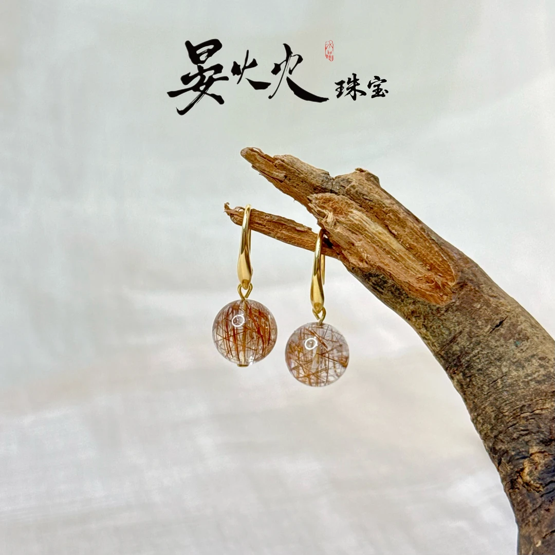 晏火火【美拉德】天然铜彩发+925银设计师款耳饰