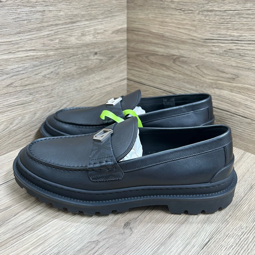 99新 DIOR/迪奥 Explorer 黑色钻石Logo乐福鞋 43码