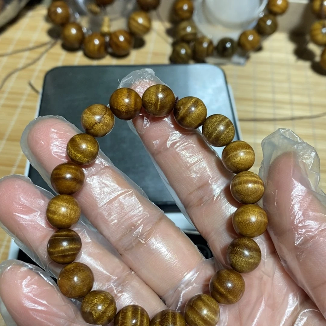 金丝楠秀*山小叶1.0手串微瑕花纹