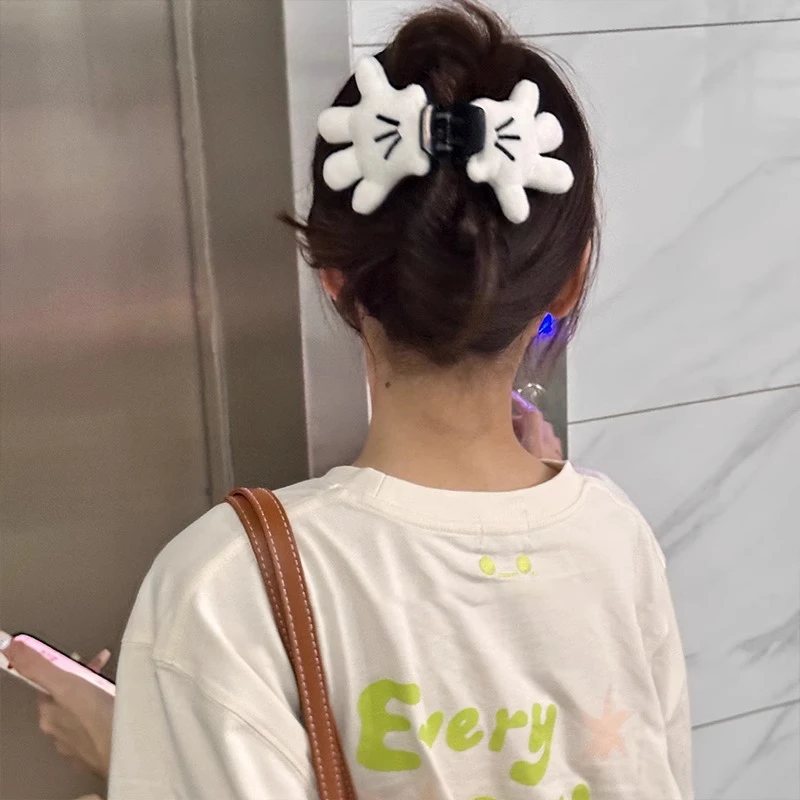 可爱米奇小手抓夹网红气质趣味卡通公仔发卡女时尚后脑勺半扎发夹
