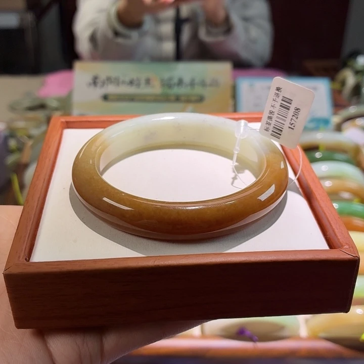 和田玉未镶嵌手镯糖青花 56/57