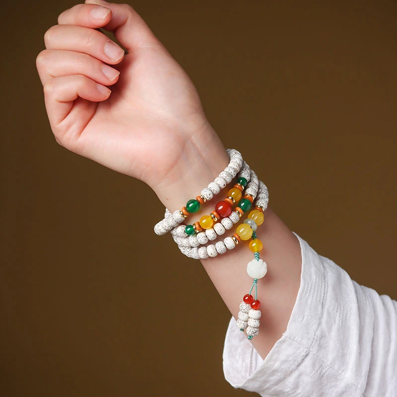 海南星月菩提手串108颗女士菩提子脖挂多圈莲花吊坠款念珠文玩