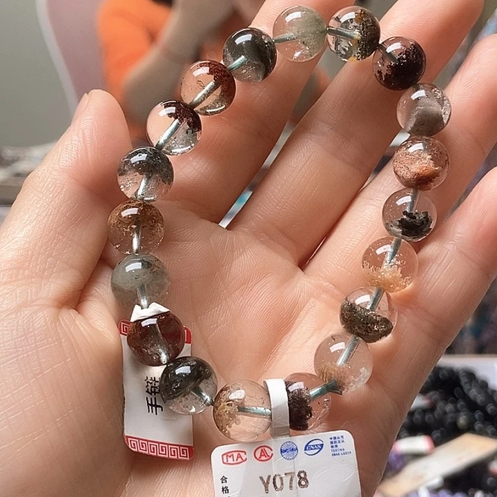 水晶手链未镶嵌天然四季绿幽灵10mm加Y078