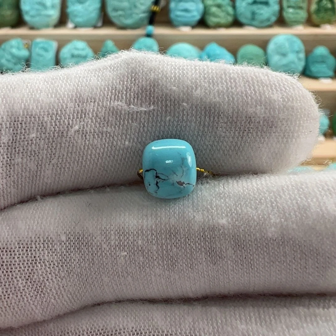 未镶嵌绿松石老型珠7.5x6.7mm