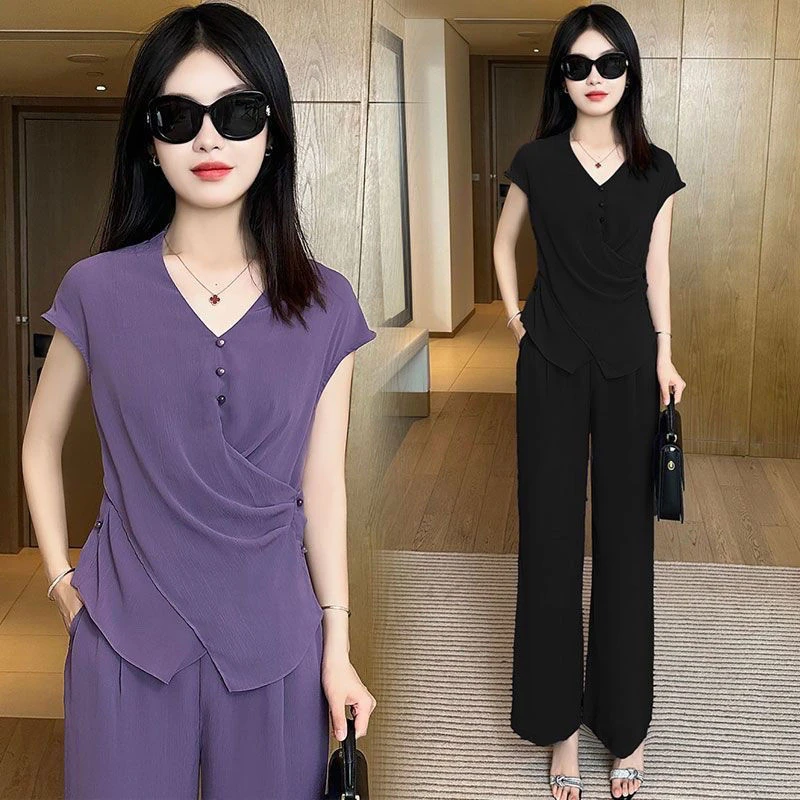 时尚套装大码女装妈妈装气质夏装宫廷风度假风