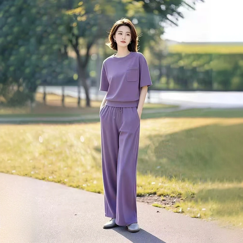 【运费补贴】休闲风时尚套装运动洋气宽松显瘦上衣夏装减龄休闲