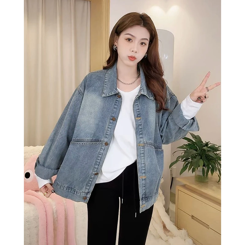 韩版气质宽松休闲牛仔外套女2025秋季新款设计感洋气减龄夹克上衣