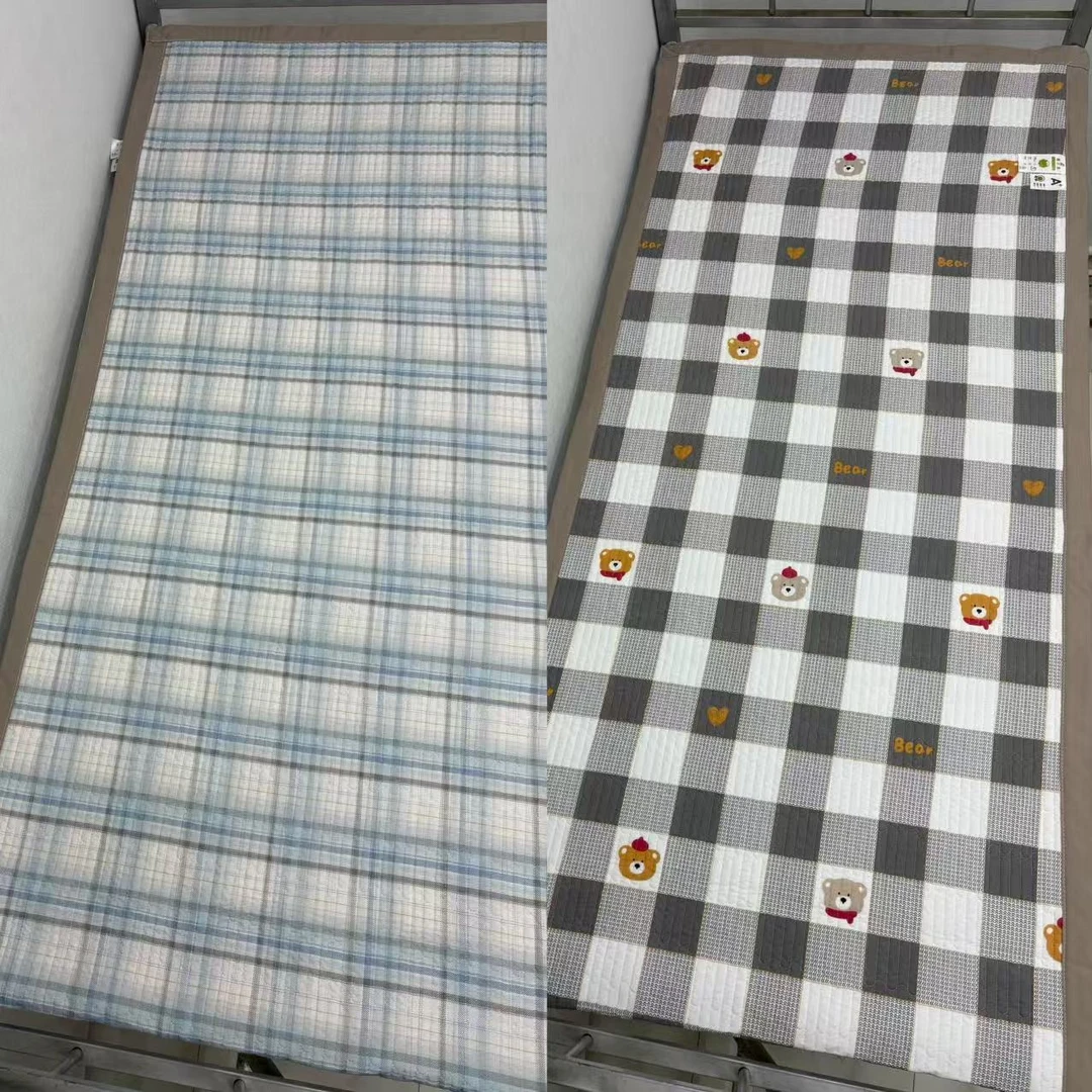 双面用90尺寸学生宿舍单人床盖绗缝格子上下铺床单铺沙发可机洗