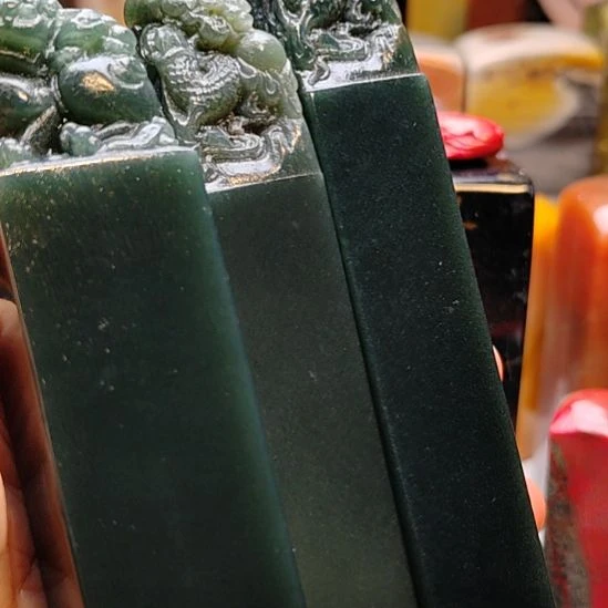 ****度印石雅安绿四川雅安绿印章尺寸进直播看看