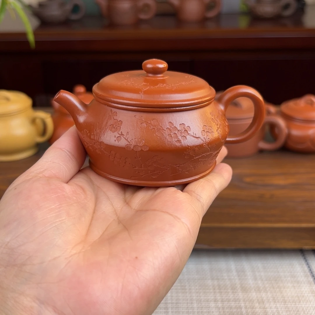 茶壶紫砂朱泥蔓舒全手110cc