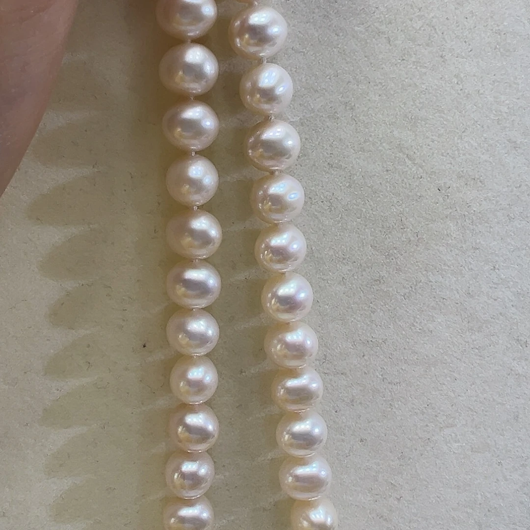 银S925镶嵌颈饰淡水珍珠➕9-10高品极光炫彩