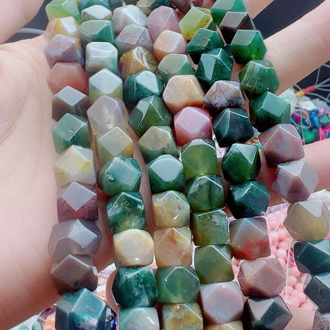 玛瑙/玉髓合金珠宝半成品10*9切角印度玛瑙