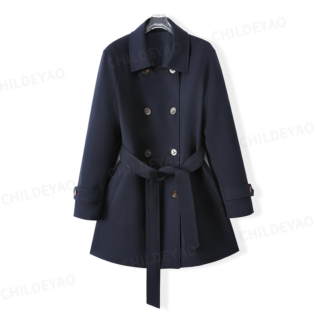 Childe Yao『南风的旅行』秋季新款风衣气质双排扣系带外套F406042