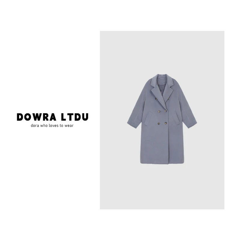 朵拉【】2024年冬季款翻领中长款时尚百搭大衣外DR-0380