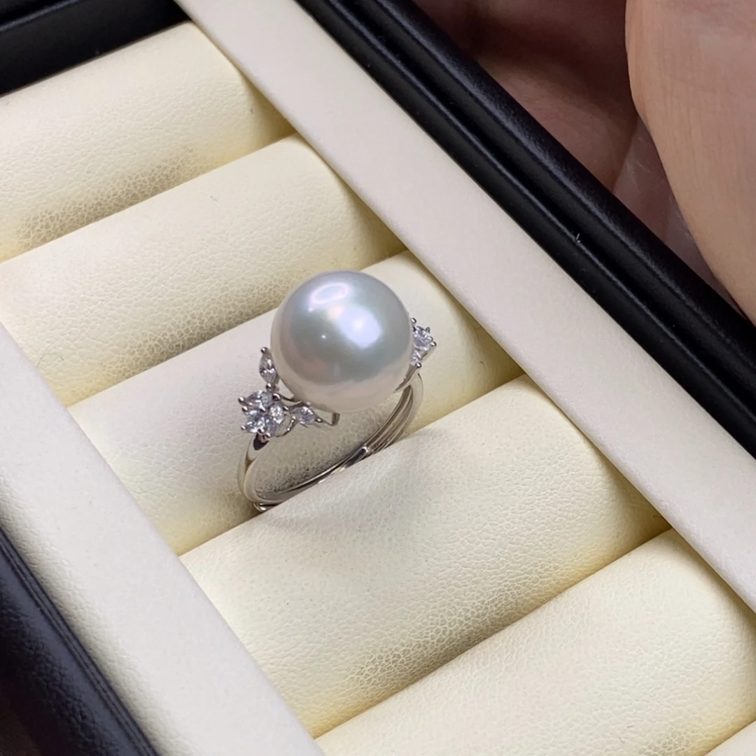 淡水珍珠戒指银S925镶嵌特价