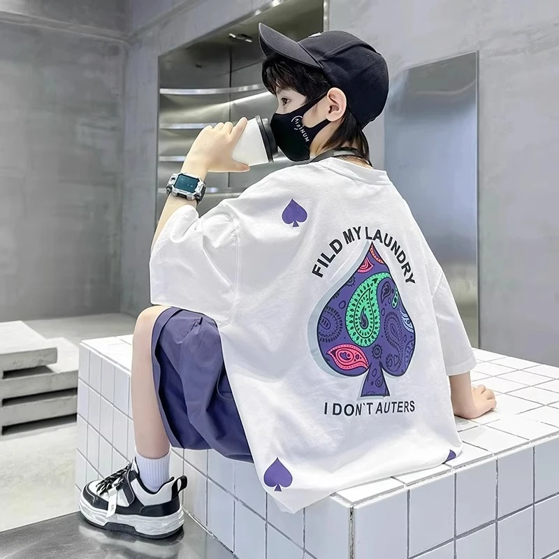 MK&UR.BV男童夏装套装夏季2025新款儿童装男孩酷帅气中大童薄款潮